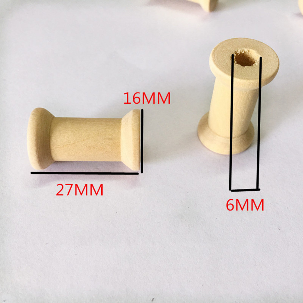 Embroidery Craft - 60 Bobinas de Madera Natural para