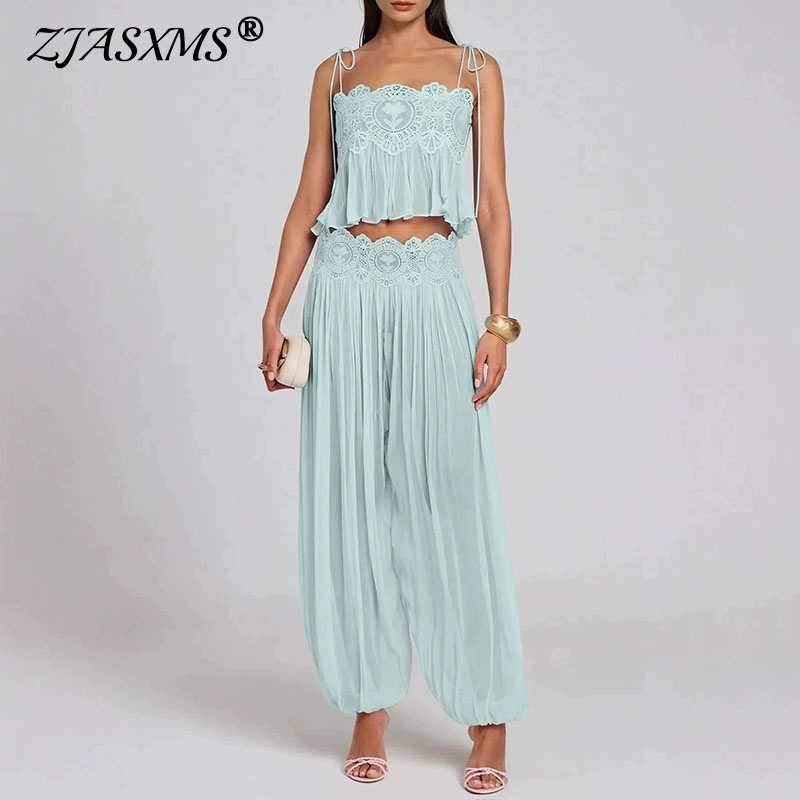 Elastic Lace Trim - Conjunto de 2 Piezas con Encaje