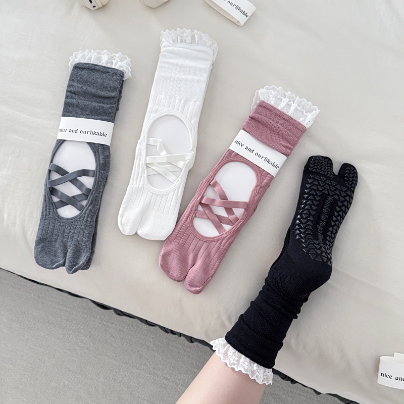Calcetines de yoga con borde d - Embellish Knit reseña y precio