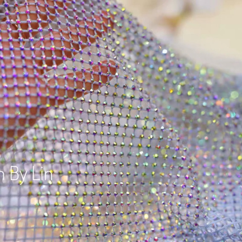 Tela de malla elástica con ped - Crystal Mesh Fabric reseña y precio
