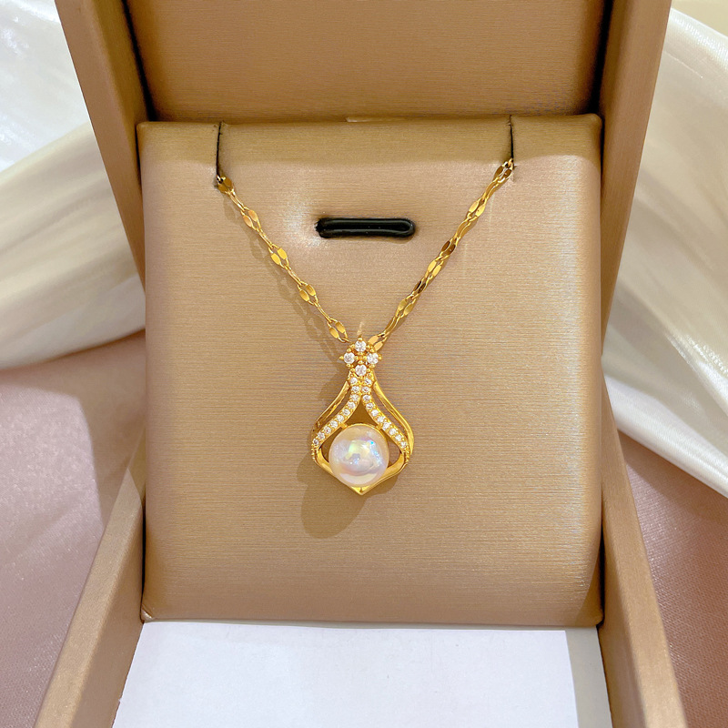 Collar elegante de perlas de C - Pearl Trim Chain reseña y precio