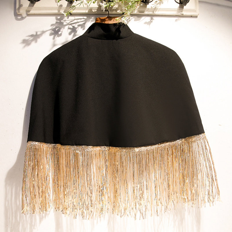 Pashmina con borlas doradas y  - Tassel Fringe Trim reseña y precio